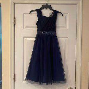 Navy blue girls size 12 party dress with sparkles and rhinestones